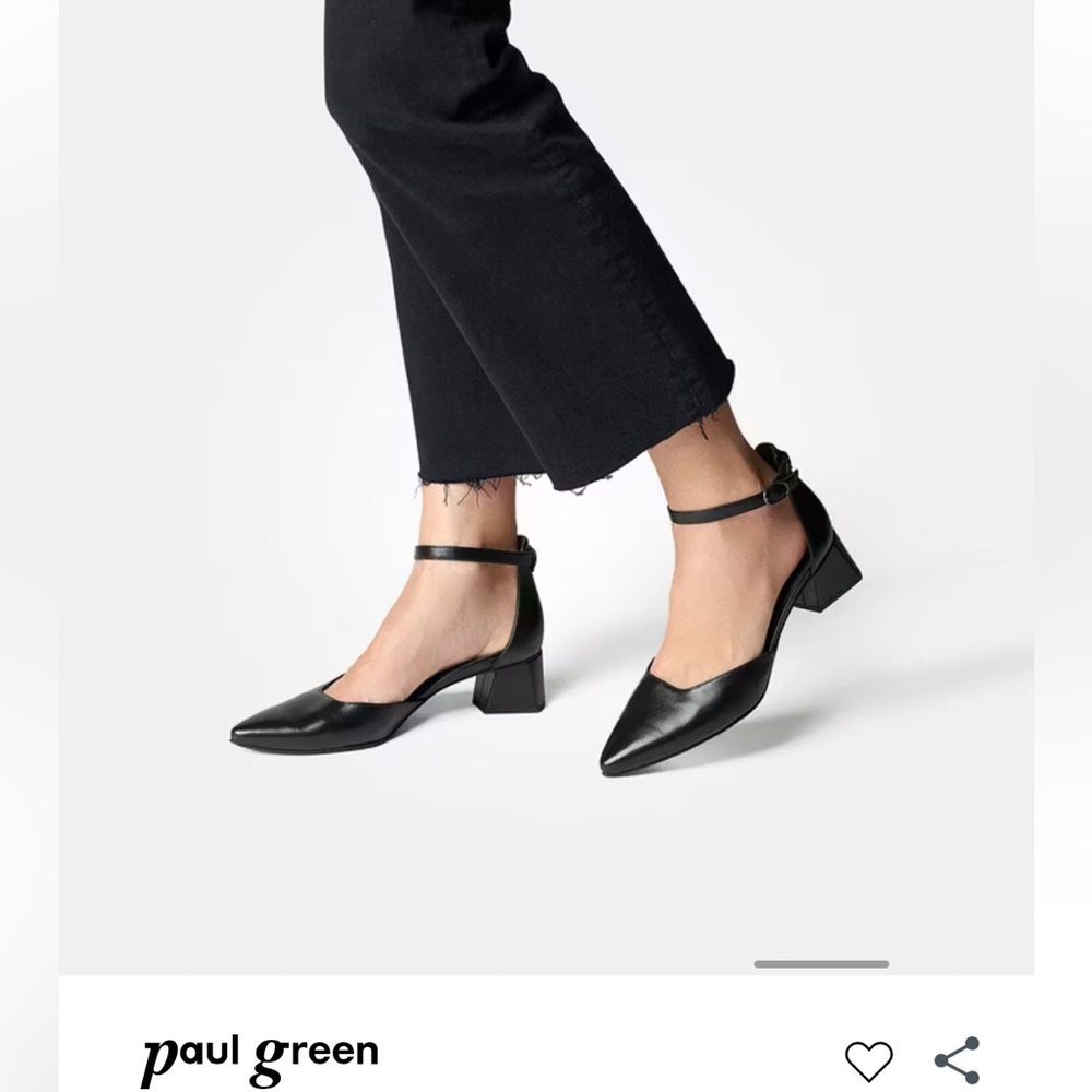 Paul Green Black Leather Mary Jane Heels size EU 6.5 US 9 women’s NEW